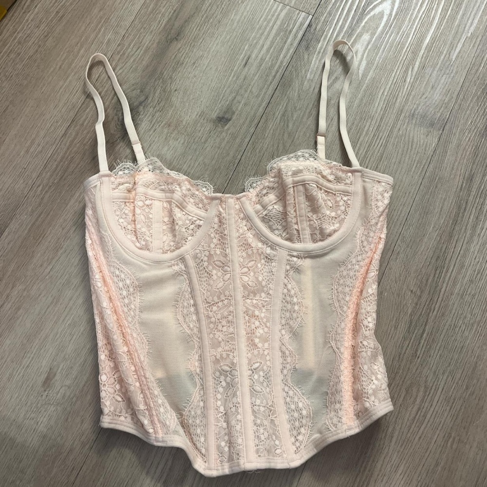 Urban Outfitters Pink Lace Corset Top